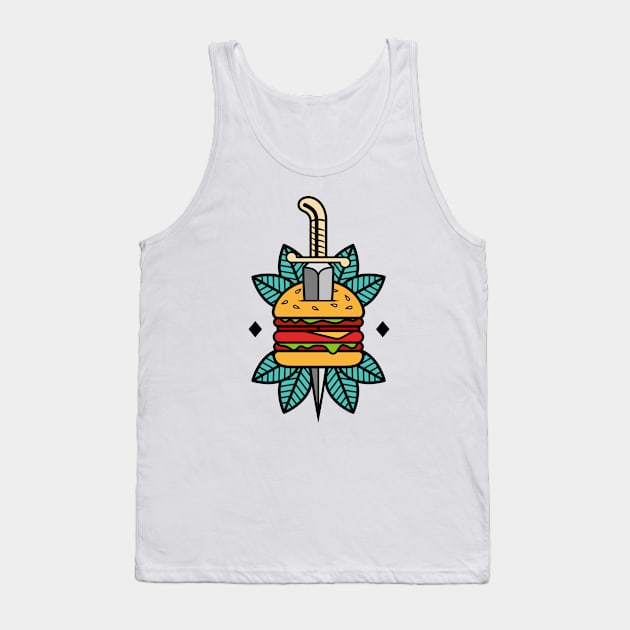 Burger Tattoo Tank Top by Woah_Jonny